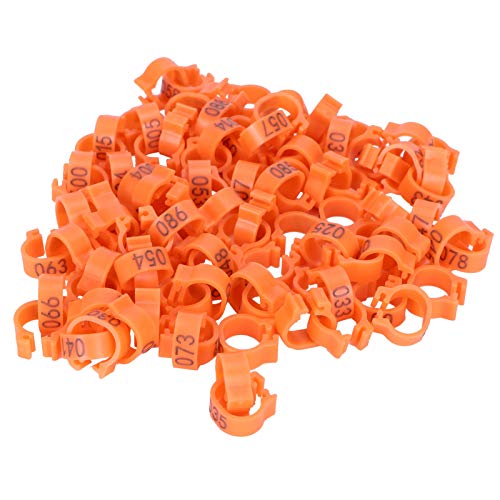 Fußringe für Vögel, Beinbänder für Tauben, Geflügel-Clipring, hochwertiger Kunststoff, wiederverwendbar, reinigen, zu identifizieren, Brieftauben zu (Orange) von Baxnore