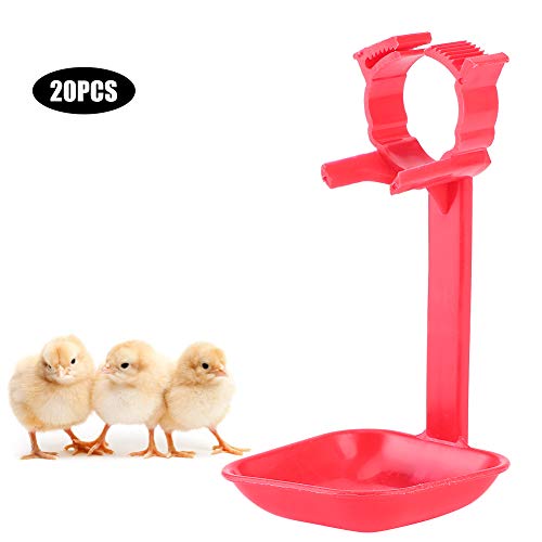 Hühnernippeltrinker Tassen Hochwertige ABS Geflügel Wasserer -Werkzeug Einfache Installation Glatte Oberfläche Rot 20pcs für Haus- und Handelshähnchenfarmen von Baxnore