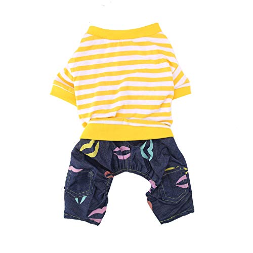 Hunde Katzen Haustier Pyjamas Jumpsuit mit gestreiften Baumwoll Nachtwäsche kleine Haustiere, atmungsaktive elastische Welpen Kätzchen Nachtwäsche für Hunde Katzen Hunde Katzen Haustier Pyjamas Jumpsuit mit gestreiften Baumwoll Nachtwäsche kleine Haustiere, atmungsaktive elastische Welpen Kätzchen Nachtwäsche für Hunde Katzen von Baxnore
