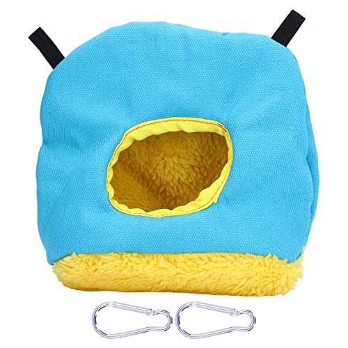 Warmes Vogelhaus runde Form weiche Plüsch sparen Platz einfach saubere Sicherheitspapageien Haus für Vögel Plüschmaterial 17,5 cm 70 g enthalten 2 Haken (Blau) von Baxnore