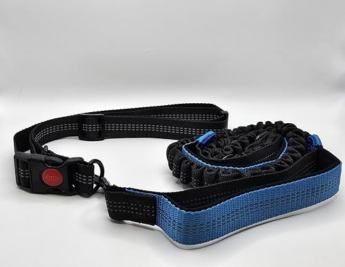 Baxter's Brothers Hundeleine mit verstellbarem Hüftgurt, Schwarz und Blau, Größe M von Baxter's Brothers