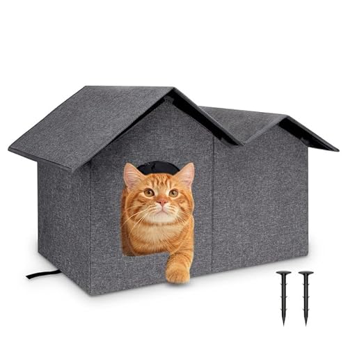 Baychon Wetterfeste Krallen-Katzenhäuser für Katzen im Freien, isoliert, mit Kapuze, warme Katzenbetten für Katzen im Freien von Baychon
