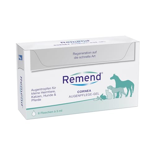 REMEND Cornea Augenpflege-Gel – regenerierende Augentropfen bei Hornhautschädigungen – sanfte Augenpflege für Hunde, Katzen, Pferde & kleine Heimtiere – 6 x 3 ml von REMEND