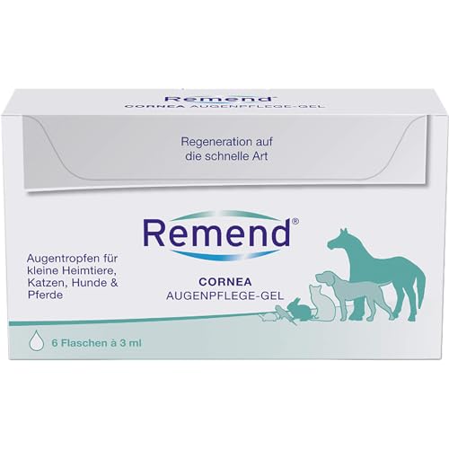 REMEND Cornea Augenpflege-Gel – regenerierende Augentropfen bei Hornhautschädigungen – sanfte Augenpflege für Hunde, Katzen, Pferde & kleine Heimtiere – 6 x 3 ml von REMEND