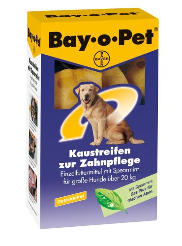 Elanco Deutschland Bay-O-Pet Zahnpflegekaustreifen SPEARMINT großer Hund, 1x190 g von Bayer