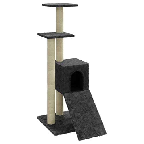 Baziroo Kratzbaum mit Sisal-KratzSäulen 35x54x92 cm Dunkelgrau Katze Scratcher Katzenzubehör Indoor Cat Furniture Kratzmöbel Cat Scratching Post Katzenmöbel Sachen für Katzen von Baziroo