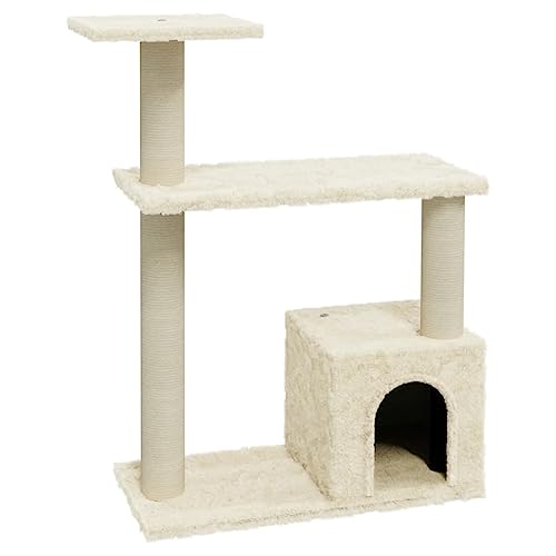Baziroo Kratzbaum mit Sisal-KratzSäulen 54x22x70 cm Creme Cat Furniture Katzenkratzmöbel Sachen für Katzen Cat Toy Kratzmöbel Cat Scratching Post Katze Scratcher Katzenzubehör Indoor Baziroo Kratzbaum mit Sisal-KratzSäulen 54x22x70 cm Creme Cat Furniture Katzenkratzmöbel Sachen für Katzen Cat Toy Kratzmöbel Cat Scratching Post Katze Scratcher Katzenzubehör Indoor von Baziroo