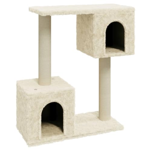 Baziroo Kratzbaum mit Sisal-KratzSäulen 55x22x60 cm Creme Cat Toy Kratzmöbel Cat Scratching Post Katze Scratcher Katzenzubehör Indoor Cat Furniture Katzenkratzmöbel Sachen für Katzen von Baziroo