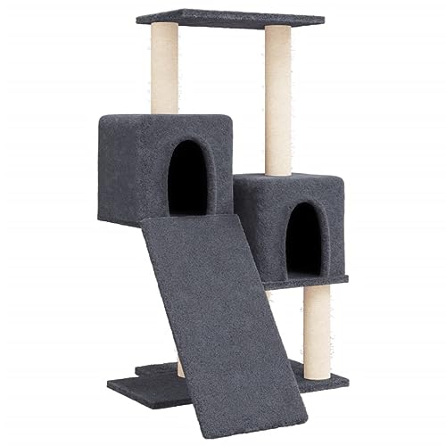 Baziroo Kratzbaum mit Sisal-KratzSäulen 61x55x82 cm Dunkelgrau Kratzmöbel Cat Scratching Post Katze Scratcher Katzenzubehör Indoor Cat Furniture Sachen für Katzen Cat Interactive Toy von Baziroo