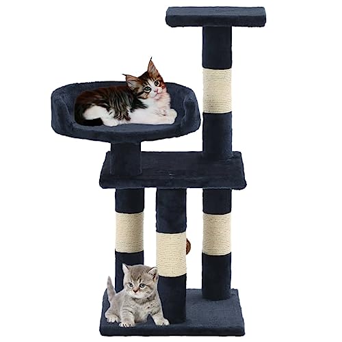 Baziroo Kratzbaum mit Sisal-Säulen 30x30x65 cm Blau Cat Scratching Post Katze Scratcher Katzenzubehör Indoor Cat Furniture Cat Interactive Toy Sachen für Katzen Cat Toy von Baziroo