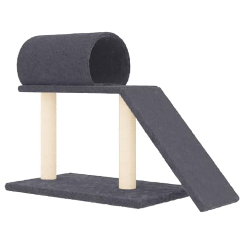 Baziroo Kratzbaum mit Tunnel und Rampe 81x35x55,5 cm Dunkelgrau Katzen Spieltunnel Katzentunnel Cat Scratching Post Katze Scratcher Katzenzubehör Indoor Cat Furniture Katzenmöbel Sachen für Katzen Baziroo Kratzbaum mit Tunnel und Rampe 81x35x55,5 cm Dunkelgrau Katzen Spieltunnel Katzentunnel Cat Scratching Post Katze Scratcher Katzenzubehör Indoor Cat Furniture Katzenmöbel Sachen für Katzen von Baziroo