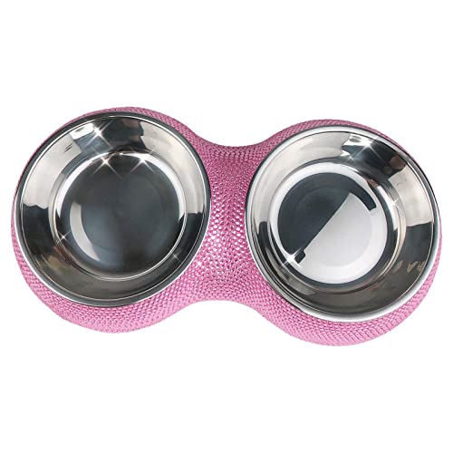 Doppelter Katzennapf, Hundenapf mit glitzernden Strasssteinen, Edelstahl-Hundefutternapf-Set, Rutschfester Basic-Hundefutterspender, doppelte Katzennäpfe mit rostbeständigem für kleine Katzen Doppelter Katzennapf, Hundenapf mit glitzernden Strasssteinen, Edelstahl-Hundefutternapf-Set, Rutschfester Basic-Hundefutterspender, doppelte Katzennäpfe mit rostbeständigem für kleine Katzen von Bbbabeslk