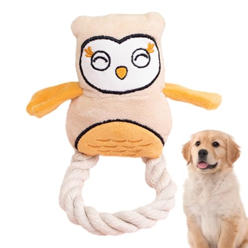 Eulen-Kauspielzeug für Hunde, quietschendes Plüsch-Hundespielzeug | Interaktives Spielzeug aus weichem Plüsch mit quietschendem Haustier,Robustes Seilplüschspielzeug, gehirnstimulierendes Spielzeug zu Eulen-Kauspielzeug für Hunde, quietschendes Plüsch-Hundespielzeug | Interaktives Spielzeug aus weichem Plüsch mit quietschendem Haustier,Robustes Seilplüschspielzeug, gehirnstimulierendes Spielzeug zu von Bbbabeslk