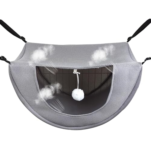 Katzenkäfig-Hängematte – atmungsaktives Kätzchenbett mit lustigem Ball, Frettchen, oder kleine Haustiere, Indoor-Tasche für Frühjahr/Sommer/Winter Katzenkäfig-Hängematte – atmungsaktives Kätzchenbett mit lustigem Ball, Frettchen, oder kleine Haustiere, Indoor-Tasche für Frühjahr/Sommer/Winter von Bbbabeslk