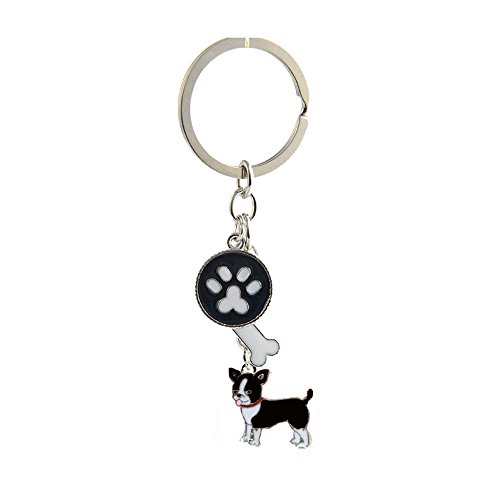 bbeart® Dog Keyring Keychain, Schlüsselanhänger aus kleinem Hundemetall mit Schlüsselbund Keyring Key Tags Car Keyring Pocket Charm Black Chihuahua -B von BbearT