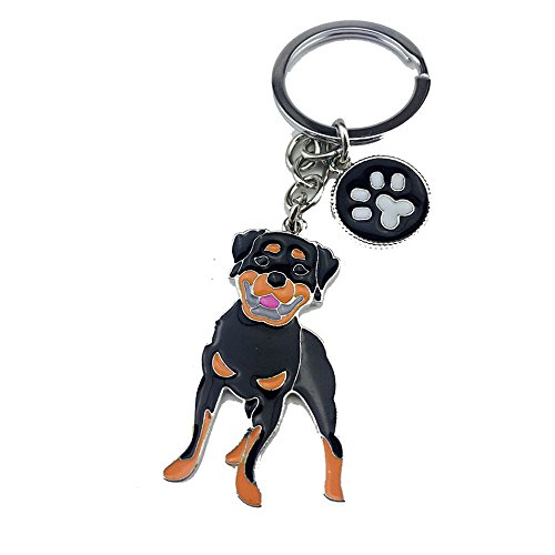 bbeart® Dog Keyring Keychain, Schlüsselanhänger aus kleinem Hundemetall mit Schlüsselbund Keyring Key Tags Car Keyring Pocket Charm Rottweiler von BbearT