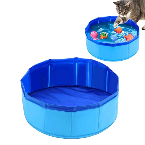 Katzenpool, 30 x 10 cm rutschfeste Katzenwanne, Schwimmbad für Hunde und Katzen im Sommer, Mini Pool für Kätzchen und Welpen zum Spielen und Baden (Blau) von BbiuRer