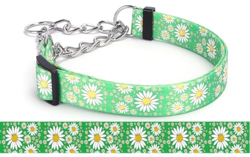 Bbmmayy Martingale Halsband für Hunde, rutschfest, ausbruchsicher, Würgen, kein Ziehen, Gänseblümchen-Druck, weiches Nylon, Trainingshalsband für mittelgroße und große Rassen, Grün, Größe L Bbmmayy Martingale Halsband für Hunde, rutschfest, ausbruchsicher, Würgen, kein Ziehen, Gänseblümchen-Druck, weiches Nylon, Trainingshalsband für mittelgroße und große Rassen, Grün, Größe L von Bbmmayy