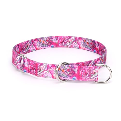 Bbmmayy Martingale-Hundehalsband, kein Ziehen, Schlupfhalsband mit Stop-Ring für kleine, mittelgroße und große Hunde, Liebesherz-Muster (NO24, M) von Bbmmayy