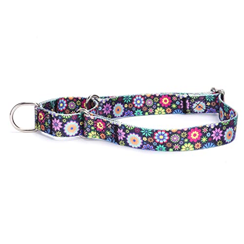 Bbmmayy Martingale Hundehalsband, verstellbar, weich, bunt, bunt, niedliches Muster für Welpen, für mittelgroße und große Hunde, Spaziergänge, Laufen, Training (L bunte kleine Blumen) von Bbmmayy