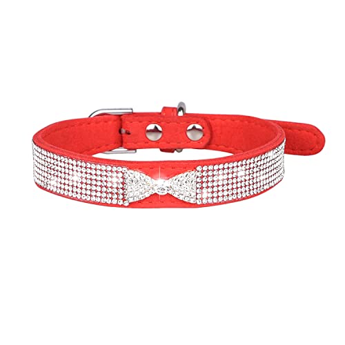 Bbmmayy Niedliches Hundehalsband mit glitzernden Strasssteinen, ausgefallene Kristall-Diamant-Glitzer, hübsches Schmuckstück, weiche Katzenhalsbänder für kleine, mittelgroße und große Rassen, Mädchen, Bbmmayy Niedliches Hundehalsband mit glitzernden Strasssteinen, ausgefallene Kristall-Diamant-Glitzer, hübsches Schmuckstück, weiche Katzenhalsbänder für kleine, mittelgroße und große Rassen, Mädchen, von Bbmmayy