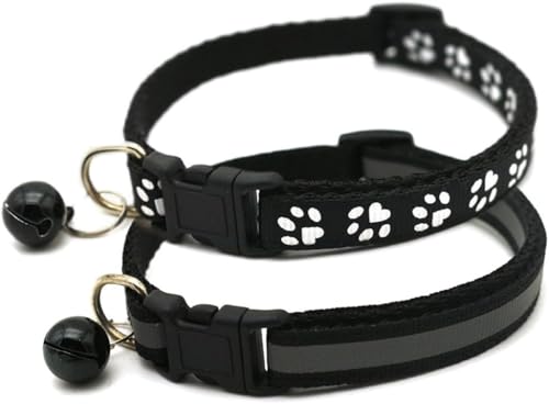 XS Hundehalsband mit Glöckchen, 2er-Pack, einfaches und reflektierendes Katzenhalsband mit Glöckchen für XXS, XS, kleine Haustiere, Jungen, kleine Kätzchen, Mädchen, Tier, Halsumfang 17,8–30,5 cm, XS Hundehalsband mit Glöckchen, 2er-Pack, einfaches und reflektierendes Katzenhalsband mit Glöckchen für XXS, XS, kleine Haustiere, Jungen, kleine Kätzchen, Mädchen, Tier, Halsumfang 17,8–30,5 cm, von Bbmmayy