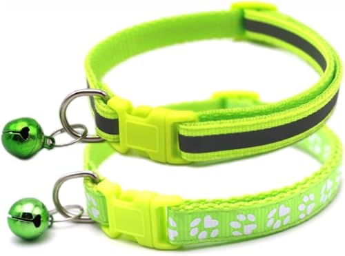 XS Hundehalsband mit Glöckchen, 2er-Pack, einfaches und reflektierendes Katzenhalsband mit Glöckchen für XXS, XS, kleine Haustiere, Jungen, kleine Kätzchen, Mädchen, Tier, Halsumfang 17,8–30,5 cm XS Hundehalsband mit Glöckchen, 2er-Pack, einfaches und reflektierendes Katzenhalsband mit Glöckchen für XXS, XS, kleine Haustiere, Jungen, kleine Kätzchen, Mädchen, Tier, Halsumfang 17,8–30,5 cm von Bbmmayy