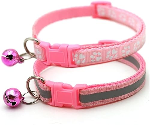 XS Hundehalsband mit Glöckchen, 2er-Pack, einfaches und reflektierendes Katzenhalsband mit Glöckchen für XXS, XS, kleine Haustiere, Jungen, kleine Kätzchen, Mädchen, Tier, Halsumfang 17,8–30,5 cm, XS Hundehalsband mit Glöckchen, 2er-Pack, einfaches und reflektierendes Katzenhalsband mit Glöckchen für XXS, XS, kleine Haustiere, Jungen, kleine Kätzchen, Mädchen, Tier, Halsumfang 17,8–30,5 cm, von Bbmmayy