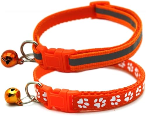 XS Hundehalsband mit Glöckchen, 2er-Pack, einfaches und reflektierendes Katzenhalsband mit Glöckchen für XXS, XS, kleine Haustiere, Jungen, kleine Kätzchen, Mädchen, Tier, Halsumfang 17,8–30,5 cm, XS Hundehalsband mit Glöckchen, 2er-Pack, einfaches und reflektierendes Katzenhalsband mit Glöckchen für XXS, XS, kleine Haustiere, Jungen, kleine Kätzchen, Mädchen, Tier, Halsumfang 17,8–30,5 cm, von Bbmmayy