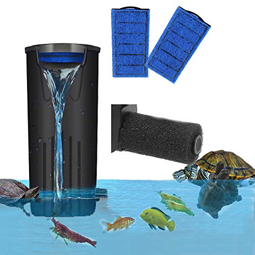 Schildkrötenfilter niedriger Wasserstand Filter Wasserfall Durchfluss Tauchfilter Clean Pumpe für Schildkrötenfischbecken (500 l/h) (schwarz) von Bbrand