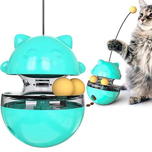Bbrand Kätzchen Spielzeug Interaktive Katzenspielzeug, Cat Tumbler Toys Lustiges Haustier-Trainingswerkzeug, Ausgewogenes Katzenspielzeug mit Ball, Blau Katzenfutter Spender Spielzeug von Bbrand