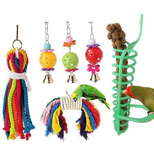 Bcowtte Bird Spielzeug für Schaukeln Papagei Vogelglocken Vogelkäfig Spielzeug für Sittiche, Kakadu, Muscheln und Vögel von Bcowtte