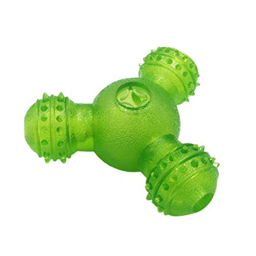 Bcowtte Hunde-Kauspielzeug mit drei Ecken, Leckage, Futter-Trainingswerkzeug, Futterspender, Haustier-Trainingszubehör (grün) von Bcowtte