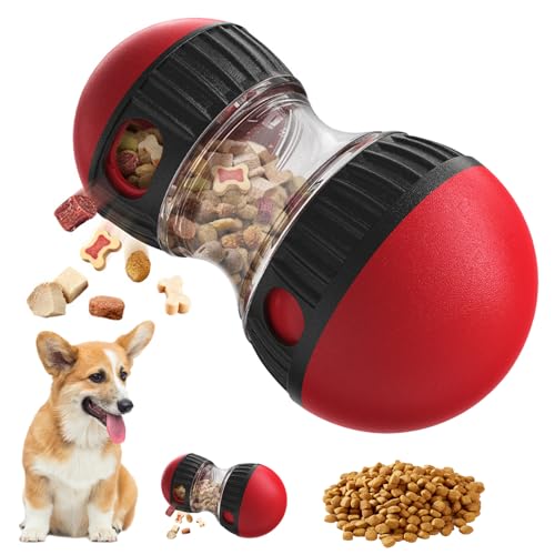 Intelligenzspielzeug für Hunde - Hundespielzeug Intelligenz, Interaktives Hundespielzeug, Futterball für Hunde, Slow Feeder für Hund, Leckerli Ball für Kleine und Mittlere Hund, Rot von Bcuuozeeing