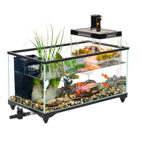 Reptilienhabitat-Starterkit – Schildkrötenbecken mit Deckel, Sonnenrampe, Drainage for Wasserschildkröten und kleine Haustiere von Bderkz