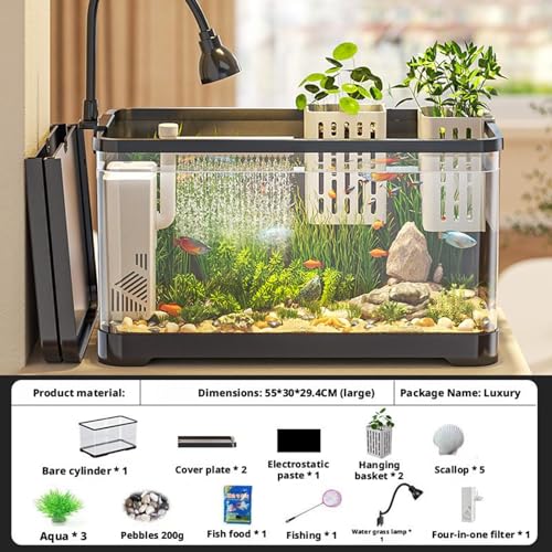 Tischaquarium Aus Kunststoff Mit LED-Licht Und Wasserpumpe – Ideal for Kinder, Anfänger, Garnelen, Schnecken Und Kleine Fische Tischaquarium Aus Kunststoff Mit LED-Licht Und Wasserpumpe – Ideal for Kinder, Anfänger, Garnelen, Schnecken Und Kleine Fische von Bderkz