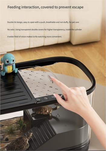 Turtle Tank Aquarium Kit - Reptile Habitat with Anti-Escape Lid & Basking Platform,Durable PP Material for Small Turtles & Amphibians Turtle Tank Aquarium Kit - Reptile Habitat with Anti-Escape Lid & Basking Platform,Durable PP Material for Small Turtles & Amphibians von Bderkz