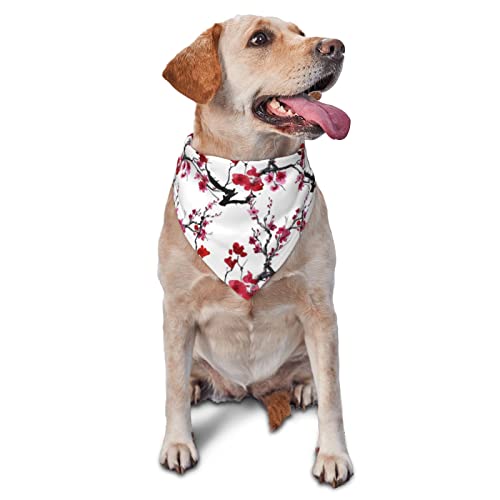Chinoiserie Hundehalstuch, Dreieckstuch mit Palme, Flanell, dicke Baumwolle, Bandana für kleine, mittelgroße und große Hunde und Katzen Chinoiserie Hundehalstuch, Dreieckstuch mit Palme, Flanell, dicke Baumwolle, Bandana für kleine, mittelgroße und große Hunde und Katzen von BdgWKseH