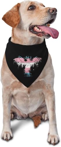 Haustier-Schal mit Adler-Transgender-Flagge, Dreieckskopf, Hunde-Lätzchen, Katzenschal, Accessoire, Bandana, Dekoration, Schwarz Haustier-Schal mit Adler-Transgender-Flagge, Dreieckskopf, Hunde-Lätzchen, Katzenschal, Accessoire, Bandana, Dekoration, Schwarz von BdgWKseH