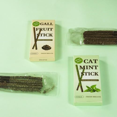 6/12 Stück Katzenminzestäbchen, natürliche Silbervinestäbchen, Katzenzahnreinigung, Kauspielzeug, steigert den Appetit, beruhigt Angst und Stress, Katzenminz-Stick für Katzenzähne, Schleifen, 6/12 Stück Katzenminzestäbchen, natürliche Silbervinestäbchen, Katzenzahnreinigung, Kauspielzeug, steigert den Appetit, beruhigt Angst und Stress, Katzenminz-Stick für Katzenzähne, Schleifen, von Bduttlefish
