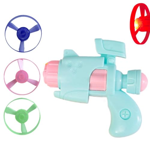 Celerypet Leuchtende fliegende Scheibe, Katzenwerfer-Set, Katzen-Apportierspielzeug mit bunten fliegenden Propellern, fliegender Scheibenwerfer, Spielzeug, interaktives Apportierspielzeug für Jagd von Bduttlefish