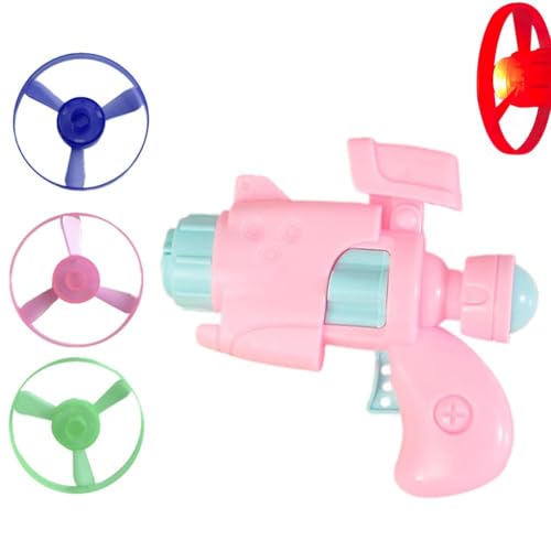 Celerypet Leuchtende fliegende Scheibe, Katzenwerfer-Set, Katzen-Apportierspielzeug mit bunten fliegenden Propellern, fliegender Scheibenwerfer, Spielzeug, interaktives Apportierspielzeug für Jagd von Bduttlefish