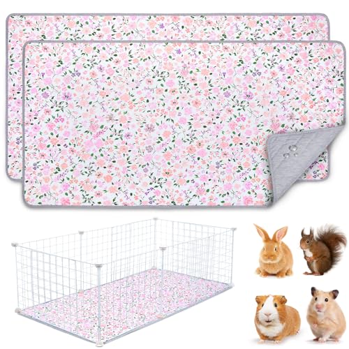BeBeJoJo Meerschweinchen-Käfigeinlage, waschbar, wiederverwendbar, Meerschweinchenmatte, wasserdicht, super saugfähig, kleiner Blumendruck, 120 x 60 cm, 2 Stück BeBeJoJo Meerschweinchen-Käfigeinlage, waschbar, wiederverwendbar, Meerschweinchenmatte, wasserdicht, super saugfähig, kleiner Blumendruck, 120 x 60 cm, 2 Stück von BeBeJoJo