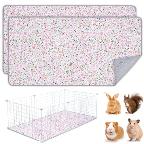 BeBeJoJo Meerschweinchen-Käfigeinlage, waschbar, wiederverwendbar, Meerschweinchenmatte, wasserdicht, super saugfähig, kleiner Blumendruck, 142 x 70 cm, 2 Stück BeBeJoJo Meerschweinchen-Käfigeinlage, waschbar, wiederverwendbar, Meerschweinchenmatte, wasserdicht, super saugfähig, kleiner Blumendruck, 142 x 70 cm, 2 Stück von BeBeJoJo
