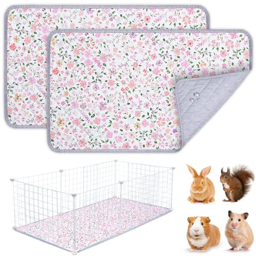 BeBeJoJo Meerschweinchen-Käfigeinlage, waschbar, wiederverwendbar, Meerschweinchenmatte, wasserdicht, super saugfähig, kleiner Blumendruck, 74 x 40 cm, 2 Stück BeBeJoJo Meerschweinchen-Käfigeinlage, waschbar, wiederverwendbar, Meerschweinchenmatte, wasserdicht, super saugfähig, kleiner Blumendruck, 74 x 40 cm, 2 Stück von BeBeJoJo