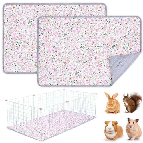 BeBeJoJo Meerschweinchen-Käfigeinlage, waschbar, wiederverwendbar, Meerschweinchenmatte, wasserdicht, super saugfähig, kleiner Blumendruck, 91 x 60 cm, 2 Stück BeBeJoJo Meerschweinchen-Käfigeinlage, waschbar, wiederverwendbar, Meerschweinchenmatte, wasserdicht, super saugfähig, kleiner Blumendruck, 91 x 60 cm, 2 Stück von BeBeJoJo