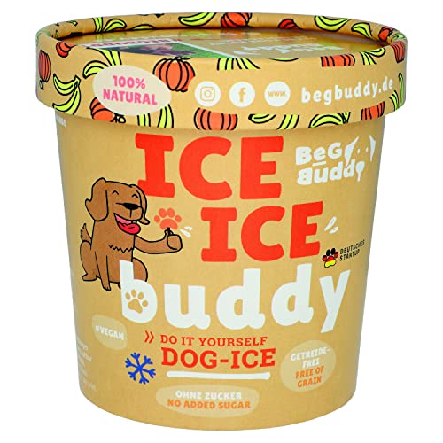 BeG Buddy EIS für Hunde [ohne Zuckerzusatz] als Snack, Hundeeis Selbermachen, Abkühlung Hund, Dog Ice [100% natürlich], Hundeleckerli mit gesunder Banane & Kürbis von BeG Buddy
