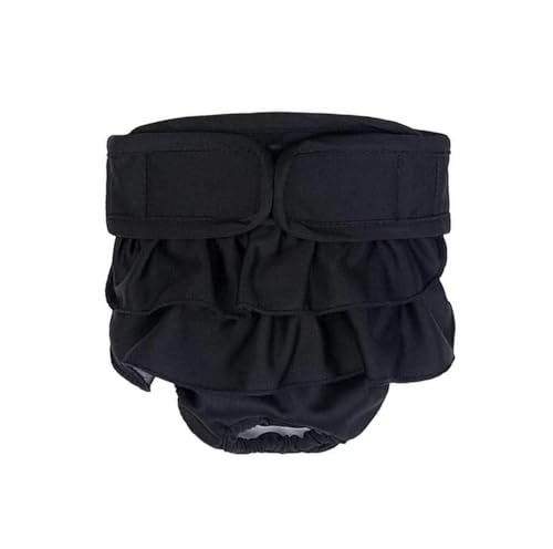 BePetMia Waschbare Windeln für Hunde, Wiederverwendbare Hundewindeln, Umweltfreundliche Damenbinden Höschen, Hygiene-Unterhose für Hunde in Hitze (L: 50-60cm, Schwarz) von BePetMia