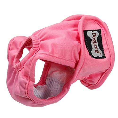 BePetMia Waschbare Windeln für Hunde, Wiederverwendbare Hundewindeln, Umweltfreundliche Damenbinden Höschen für weibliche Haustiere (Rosa, L: 36-54cm) von BePetMia