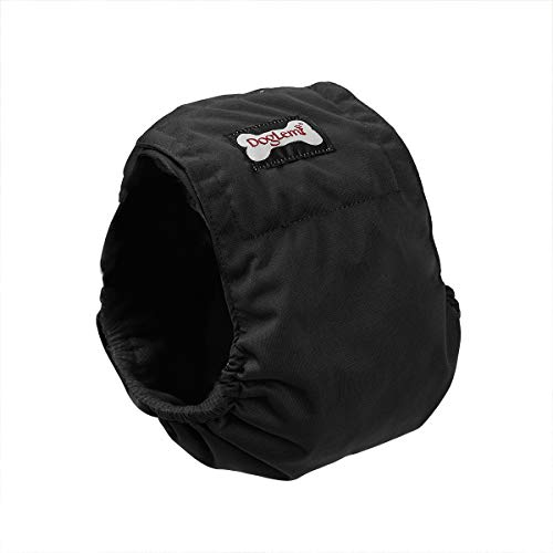 BePetMia Waschbare Windeln für Männliche Hunde, Hygienische Unterhosen Wiederverwendbare für Welpen, Hunde bei Hitze und Inkontinenz, 6 Einstellbare Größen für Hunde (Black, XL: 52-72cm) von BePetMia